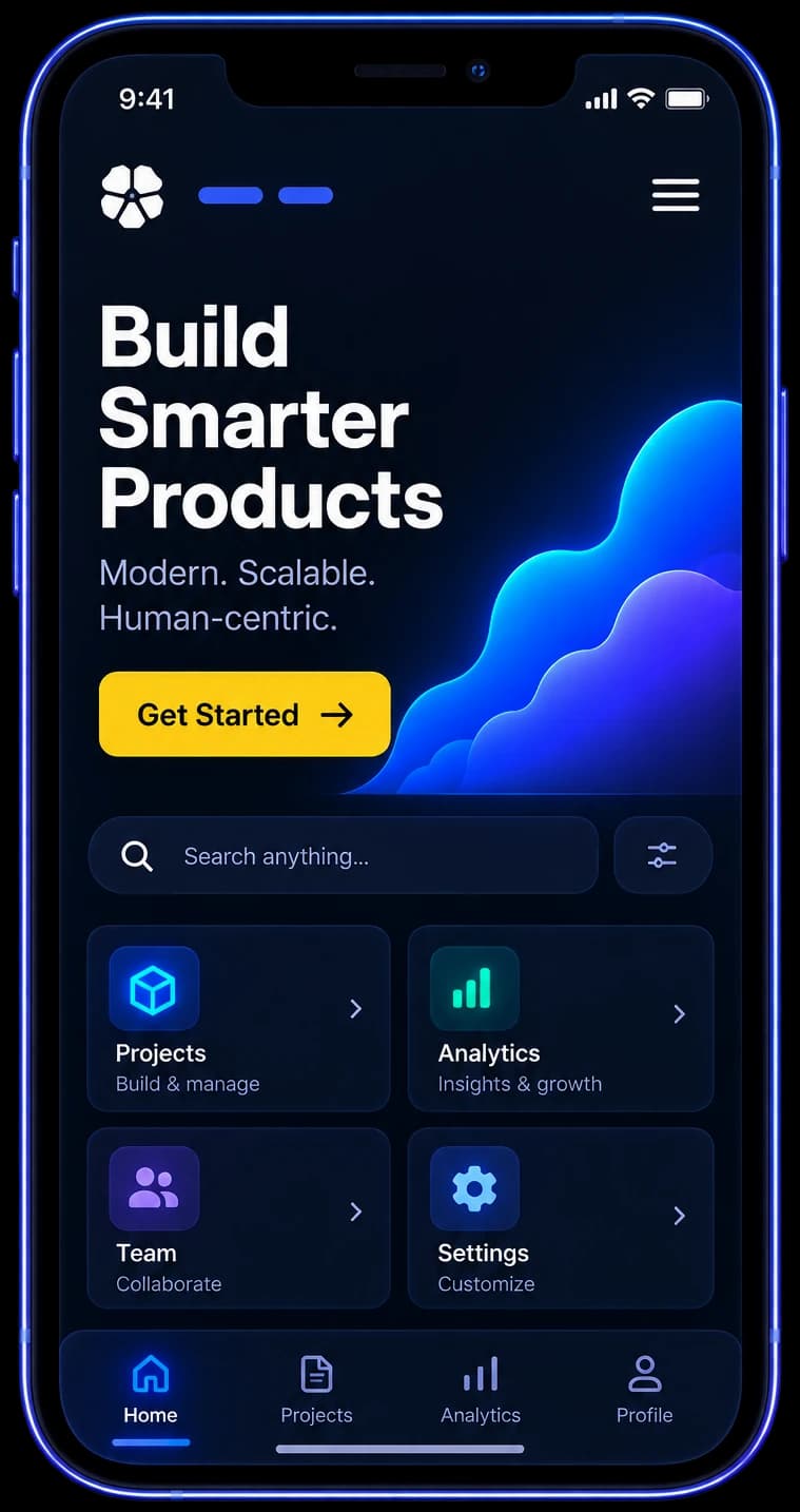 Mobile app screen